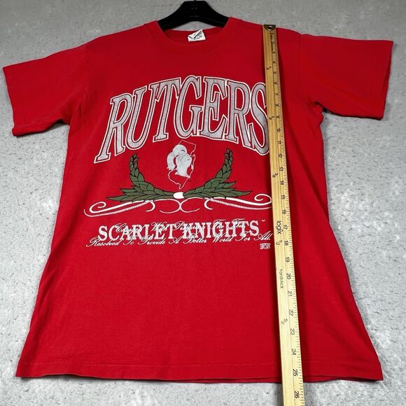 Vintage 20/20 Sport T-Shirt Men Medium Red Rutgers Scarlet Knights Single Stitch - Picture 9 of 15